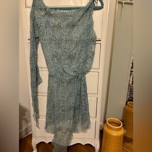 Sisley sheer blue Asymmetrical dress size large